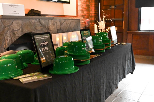 Corned Beef Chaos hats on table